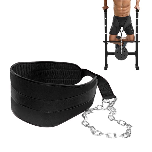 Justerbart Push-Up Belte med Kjede og Karabinkrok for Push-ups, Pull-ups og Vektløfting