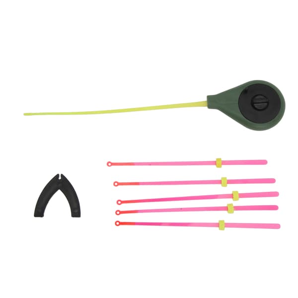 Mini isfiskestangsett med tupp, bærbar, ABS-materiale, for vinterfiske, 16 cm