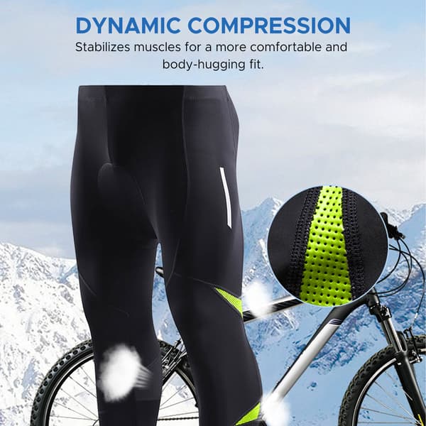 Cykelshorts til mænd med plys-isolering og 3D-polstring til vinter-mountainbiking
