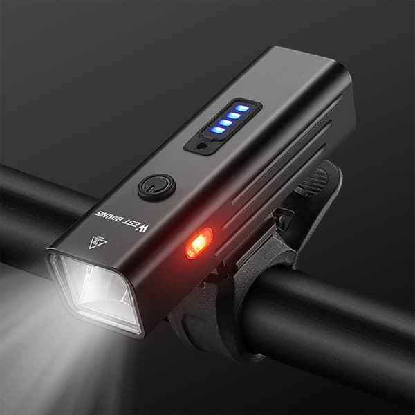 Cykellygte i aluminiumslegering 250 lumen USB genopladelig med lyssensor og flere tilstande