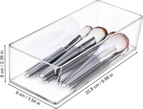 Akryl makeup-organizer med rum til kosmetikopbevaring og smykkedisplay til badeværelsesbordet