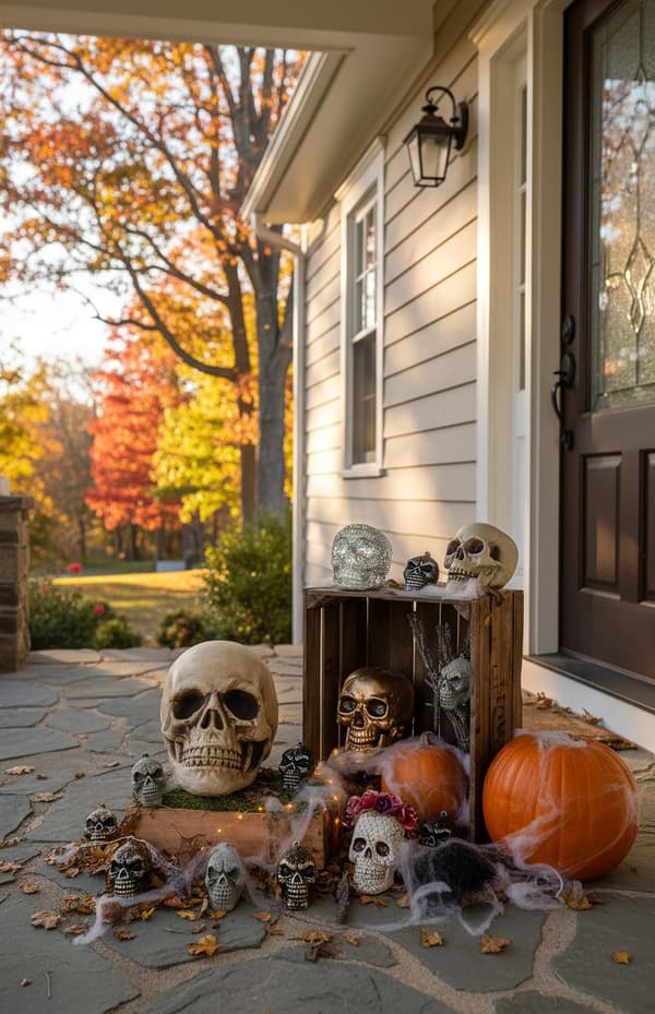 Dekorativt dödskalle-underkäksben för Halloween-dekorationer