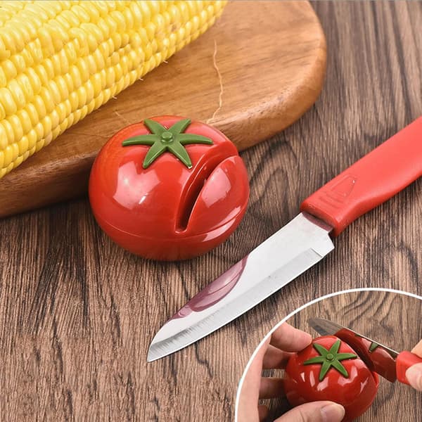 1 knivslip, mini kreativ tomatformad slipsten, köksprylar