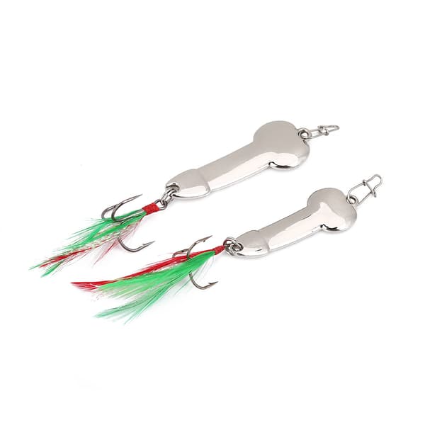 2 st metallfiskedrag med vibration 10g och 15g silver med robust stålkrok