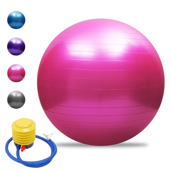 Anti-ruptur PVC förtjockad yogaboll med luftpump, 45-75 cm, för Pilates och balans.