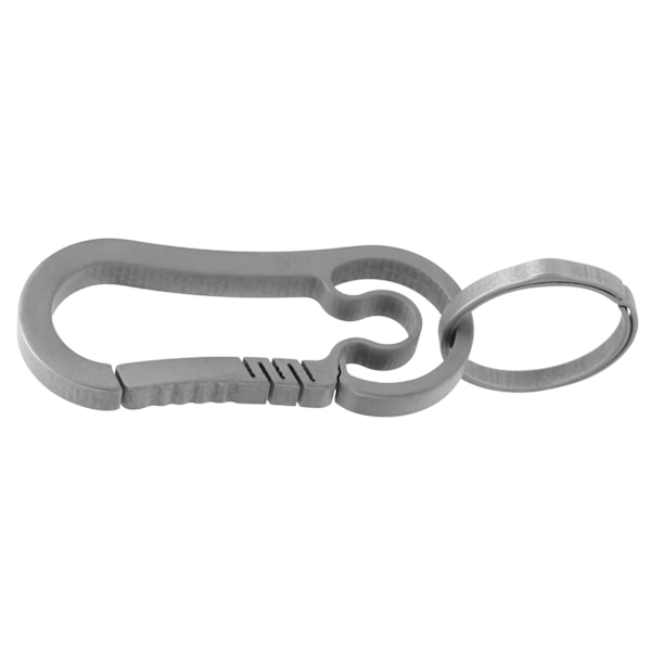 Nøglering i titaniumlegering med quick-release krog til rygsæk, ergonomisk design, grå