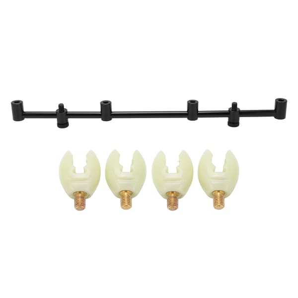 Karpefiskestangholder med buzzbar og lysende hode, aluminiumslegering, 45 cm, 4 hoder