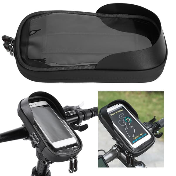 Cykel Mobiltelefonholder Taske Wheel Up 900D Polyester TPU Mesh Vandafvisende Sort