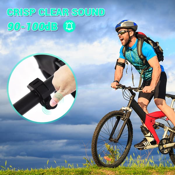 Mini cykelklokke i aluminium med klar lyd til 22,2 mm styr