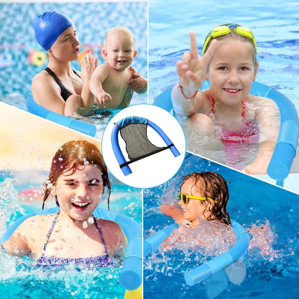 4 stk. flydende net-poolstol med U-formet design, poolnudelstol
