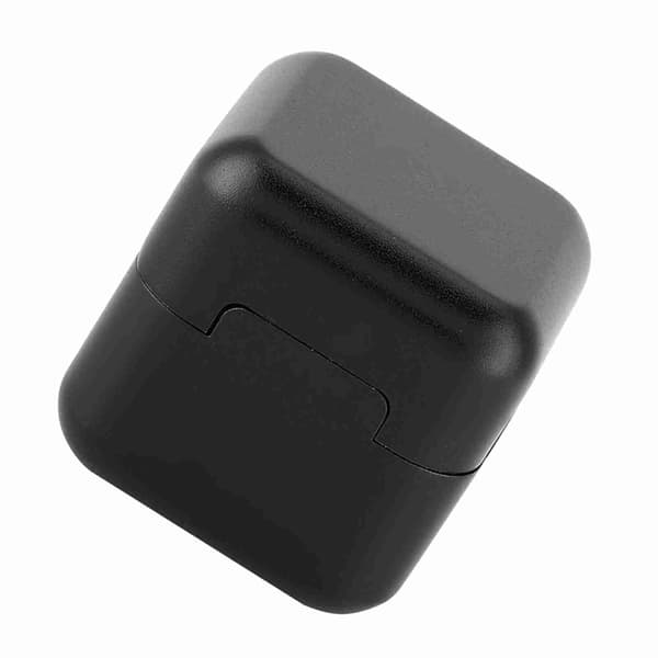 Bærbar kridtholder til billardkøspids, mini aluminium, med låg og magnet, sort