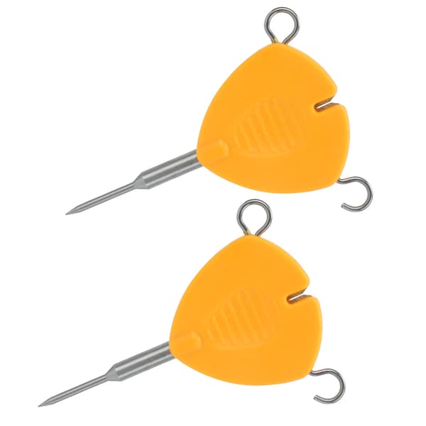 2 stk. orange agnknudetrækker, bærbart fiskeredskab til at binde line og krog