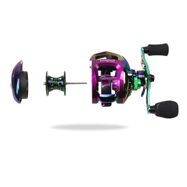 Fargerik Baitcasting-snelle 18+1BB 6.3:1 Magnetisk Bremse 2 Spoler med Oppbevaringspose