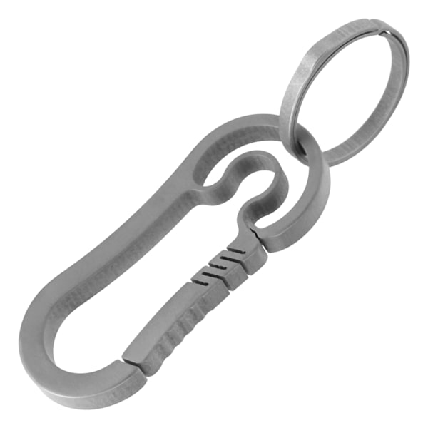 Nøglering i titaniumlegering med quick-release krog til rygsæk, ergonomisk design, grå