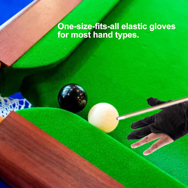 Elastiske 3-fingrede billardhandsker til snooker og pool - Køtilbehør til mænd og kvinder