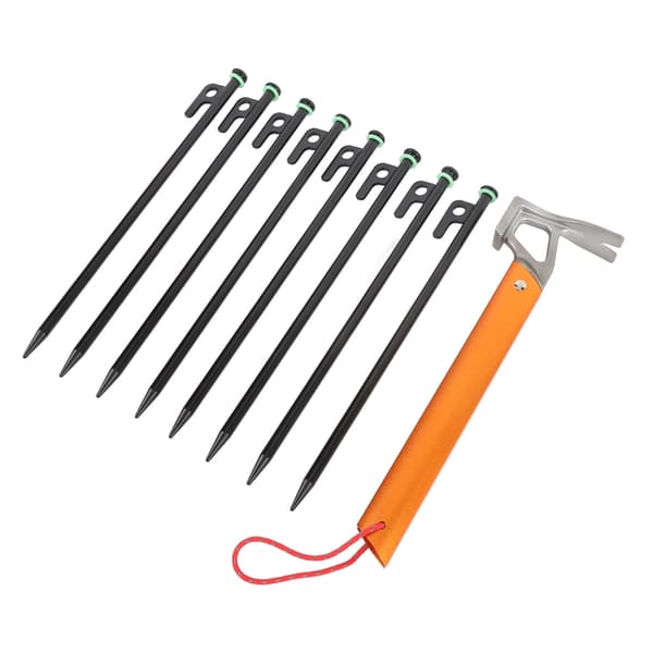 30 cm campingpinnar med 4 mm rep, hammare och väska för tält, markiser och utomhusbruk