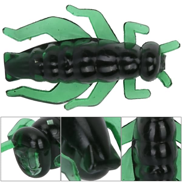 5-pack mjuka syrsfiskedrag simulering 2,3 cm för karpfiske (mörkgrön)