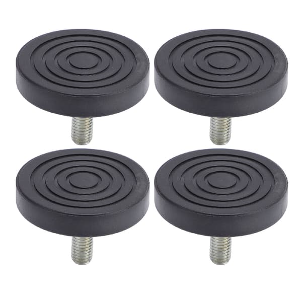 4 stk. justerbare gummifødder med M10 skrue til møbler, bord, stol, sofa, diameter 58 mm