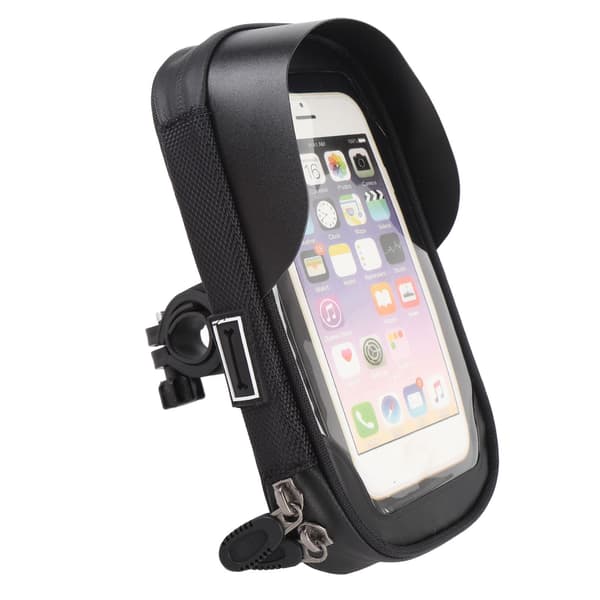 Frontrammetaske til cykeltelefon, vandtæt, berøringsskærm, antirefleksdesign, sort