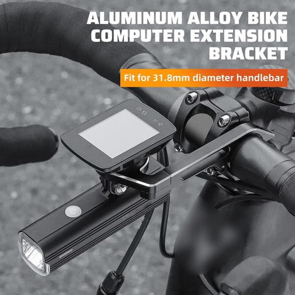 Forlængerbeslag til cykelstyr til computer, lygte, kamera og kilometertæller - aluminiumslegering