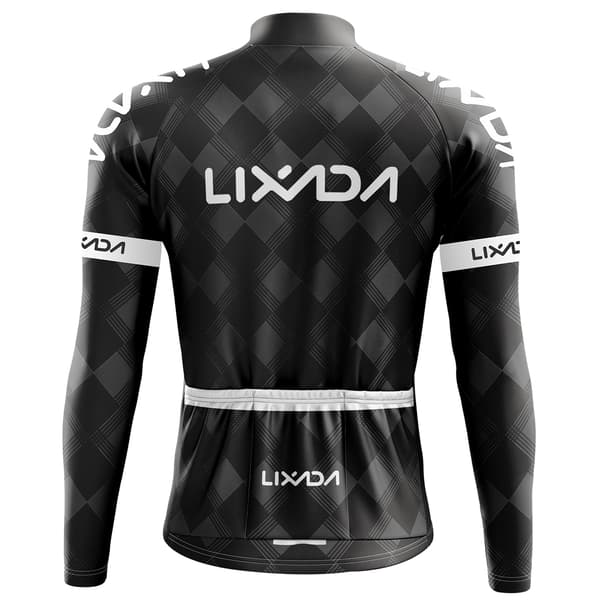 Cykelklädesset med långärmad tröja och byxor med 3D vindtät vaddering