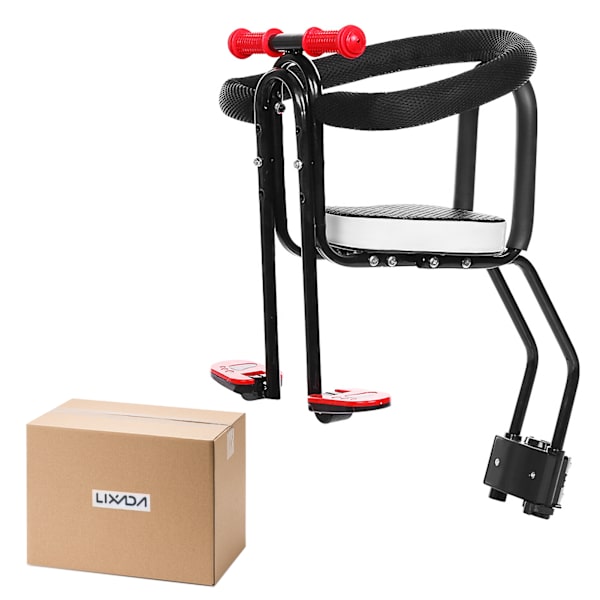 Främre cykelsits för barn 1-3 år (max 35 kg) med pedaler och fällbart stöd
