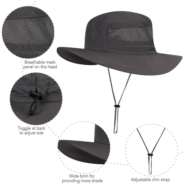 Unisex fiskehat, hurtigtørrende, åndbar mesh, UPF 50+ solhat, strandhat