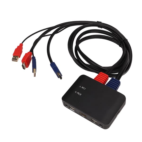 2-i-1 HD KVM Switch Output Splitter Adapter til Mus, Tastatur, Bærbar Computer, Computer, Projektor