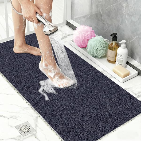 Skridsikker Luffa-bademåtte 40x60 cm med dræn, tekstureret tørremåtte, anti-skimmel