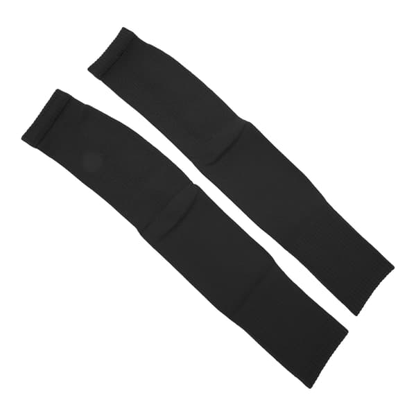 Lange kompressionsærmer til ben, fodbold, cykling, polyester, unisex, sort