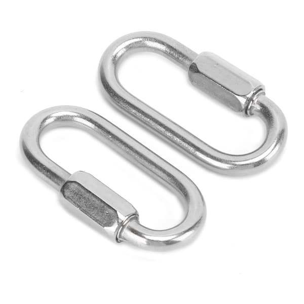 2 STK Quick Link D-formet låsekarabin i rustfrit stål med sekskantskrue til klatring (5 mm)