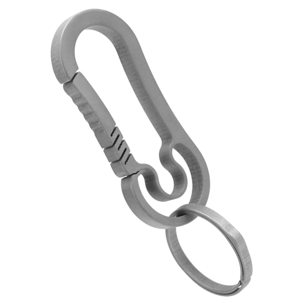 Nøglering i titaniumlegering med quick-release krog til rygsæk, ergonomisk design, grå