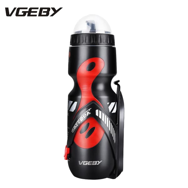 650 ml vandflaske med holder til cykling mountainbiking (sort+rød)
