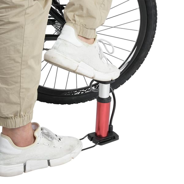 Bärbar Mini Högtrycks Cykelfotpump Däckpump - Röd