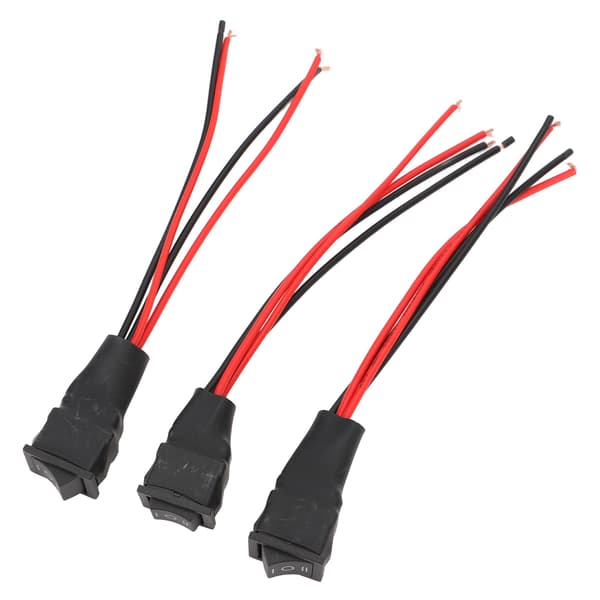 10A DC Motor Reversibel Bryter, 3 Posisjoner, Kablet, Polaritetskontroll, 3 stk