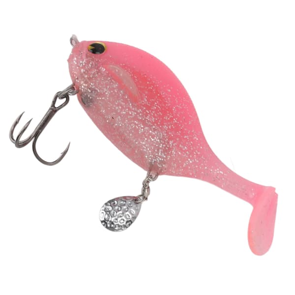 Blød PVC Fleksibel Lokkemad med Paillet Lokkemad til Hav og Floder, Pink Farve, 100mm