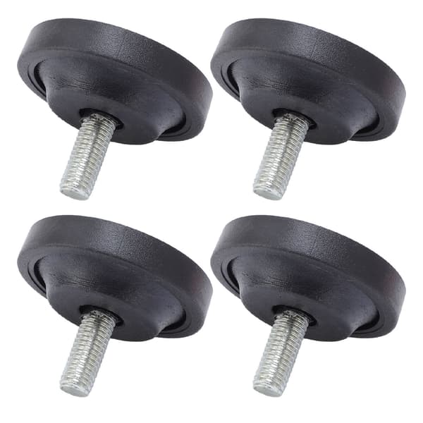 4 stk. justerbare gummifødder med M10 skrue til møbler, bord, stol, sofa, diameter 58 mm