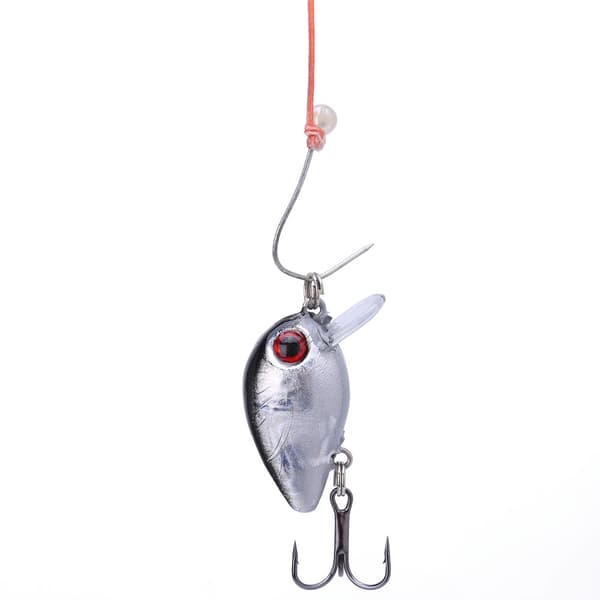 5 kpl Minnow-vieheitä 3 cm 3D-holografisilla silmillä, sammakkoeläinmikrosyötti kolmihaarakoukulla