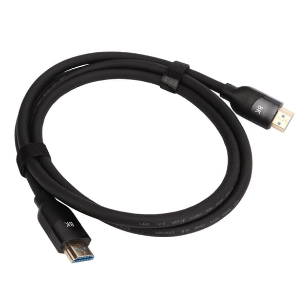 HDMI 2.1 videokabel 2m sort PVC understøtter 8K 4K til TV-skærm konsol PC bærbar computer