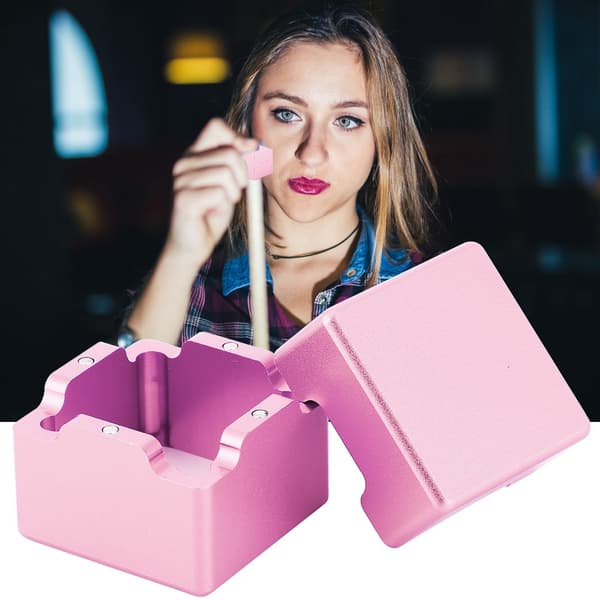 Bærbar aluminium mini kridtholder til billard, snooker og poolkø-spids (rosaguld)
