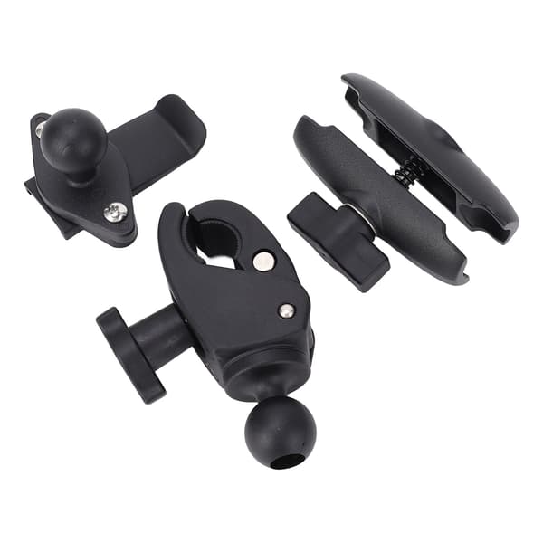 Motorcykel GPS-holder med forbindelsesarm og justerbar klemmebase til Garmin