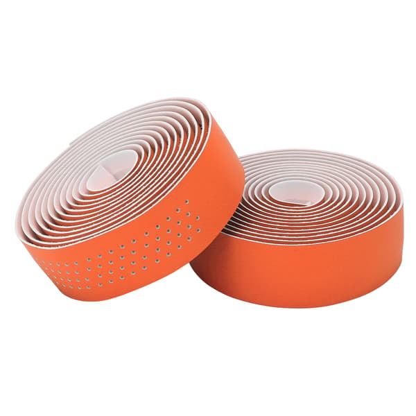 Skridsikker PU+EVA racercykel styrbånd med orange endepropper.