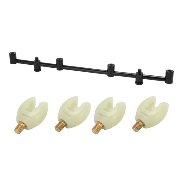Karpefiskestangholder med buzzbar og lysende hode, aluminiumslegering, 45 cm, 4 hoder