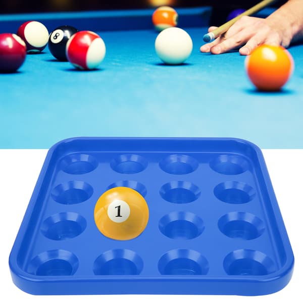 Billardkuglebakke til 16 huller, vinyl, 25x25x4cm, opbevaring, pool, snooker, tilbehør