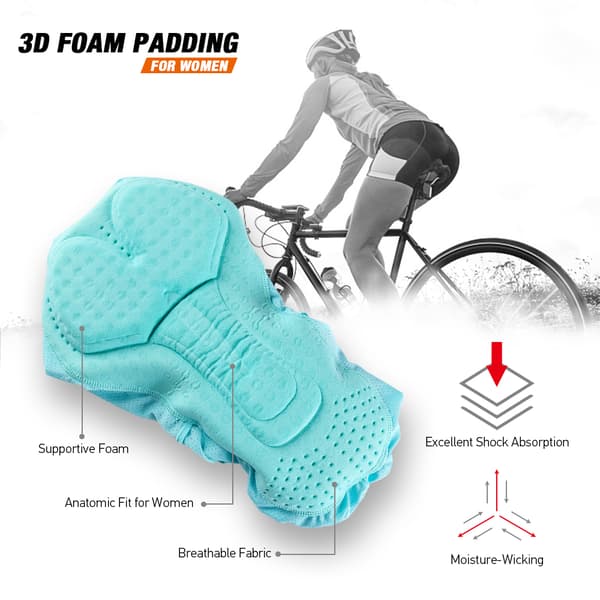 Cykelbyxor för kvinnor med 3D-vaddering, ventilerande mesh för MTB-cyklar