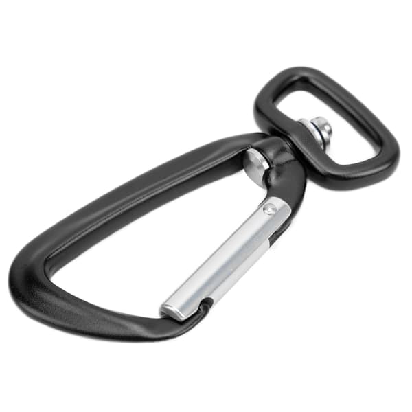 Sort roterende D-ringkrog i aluminiumslegering til udendørs hundesnor og drage