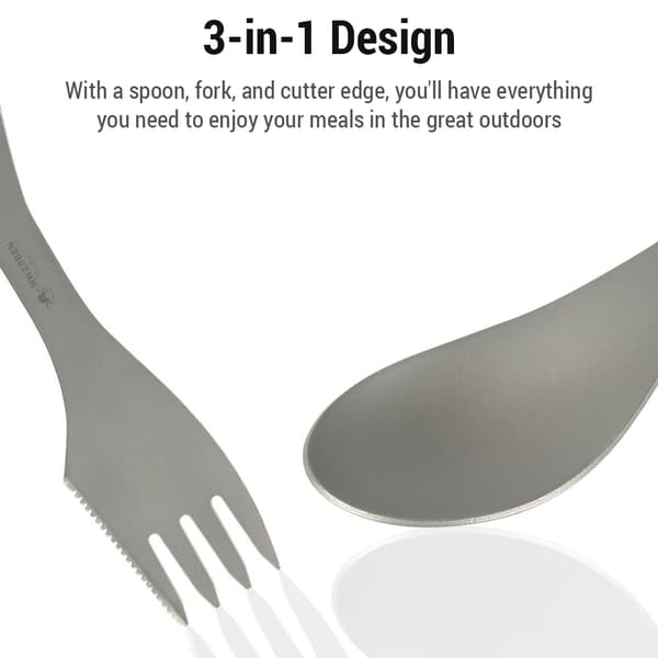3-i-1 Ti Spork Gaffel Ske Kniv Combo Camping Bestik til Backpacking og Vandring