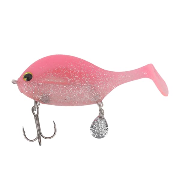 Blød PVC Fleksibel Lokkemad med Paillet til Hav og Floder, Pink Farve, 100mm