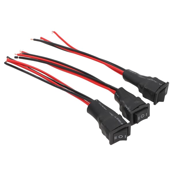 10A DC Motor Reversibel Bryter, 3 Posisjoner, Kablet, Polaritetskontroll, 3 stk