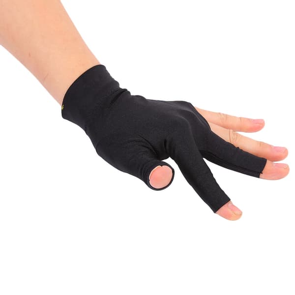 Vänsterhänt biljardhandske, spandex, trefinger, öppen design, för biljard och pool
